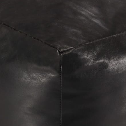 vidaXL - Poef - 40x40x40 - cm - echt - geitenleer - zwart
