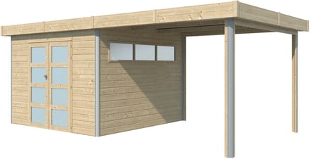 Woodlands Blokhut Kasuko met Overkapping en Dakisolatie 580 x 295 cm