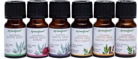 Aromafume - witte salie essentiële olie - white sage - etherische olie - mix set van 6 stuks