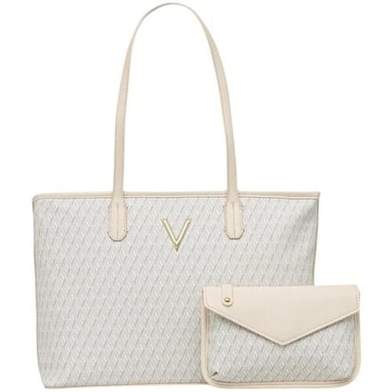 VALENTINO shopper schoudertas Queen Re Shopping Bag Ecru / Multi beige