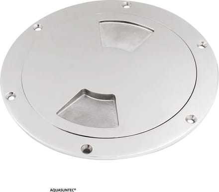 RVS Dekplaat met Uitschroefbaar Deksel | 123 mm | RVS 316 | Hoogglans Gepolijst