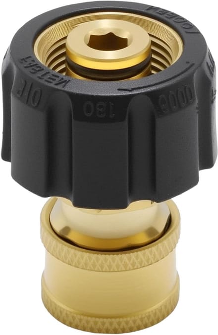 Hogedrukreiniger Adapter - Snelkoppeling Messing - Auto Wassen - M22 naar 1/4 Inch - 15mm - Zwart