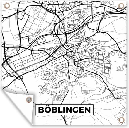 Tuindoek Böblingen - Plattegrond - Kaart - Stadskaart - 100x100 cm
