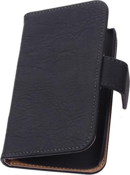 Zwart Hout Apple iPhone 5 5s TV Stand Cover Book/Wallet Case