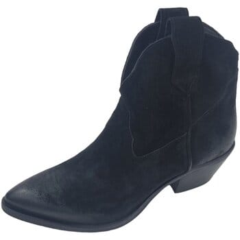 Lazamani - Gigi Dames Enkellaarsjes Suede Black - Maat 36