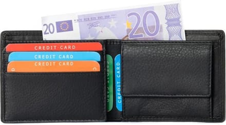 LeonDesign - Portemonnee Heren - Zacht Leer - Zwart - Compact Design