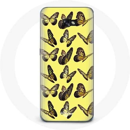 Case voor Samsung A5 2016 Vlinders Gele Achtergrond geel
