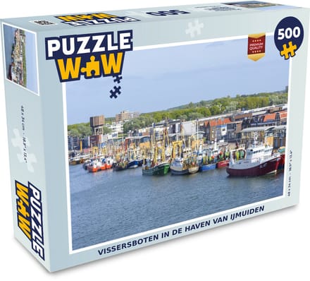 Puzzel Vissersboten in de haven van IJmuiden - Legpuzzel - Puzzel 500 stukjes