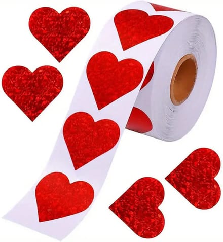 DW4Trading Stickerrol Gekleurde Hartjes - Sluitstickers - Ø 2,6 cm - 500 Stuks