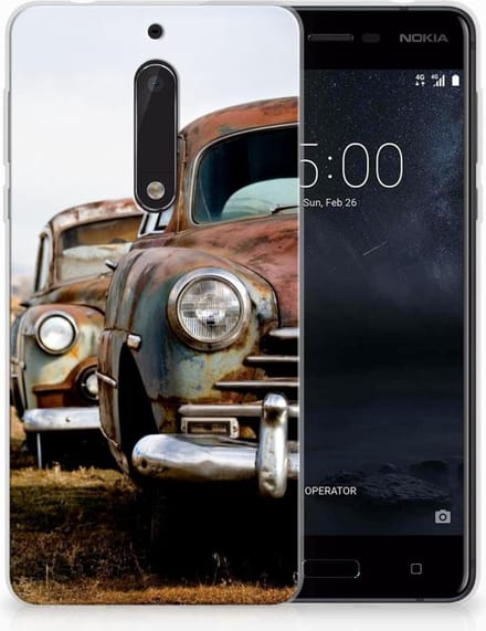 Nokia 5 Siliconen Hoesje met foto Vintage Auto
