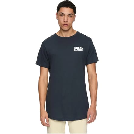 Urban Classics - Shaped Long with Urban Classic Print Heren Tshirt - M - Donkerblauw