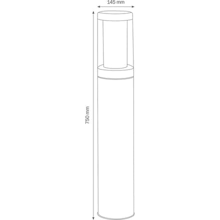 LCD Tuinpadverlichting 1256 van roestvrij staal, zeewaterbestendig, 75 cm