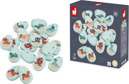 Janod - Dino - Memory spel - 10 Paren babydinosaurussen