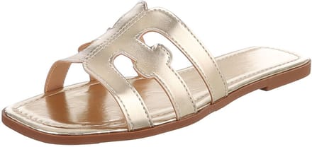 Dames slipper met uitgesneden details en platte zool Mt:39