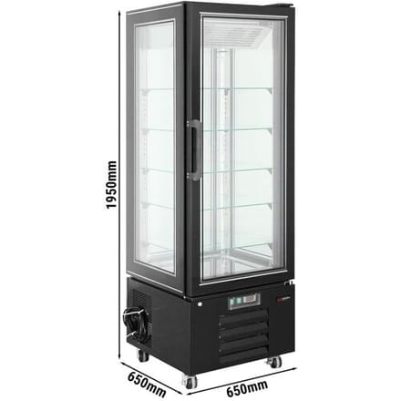 GGM Gastro Panorama-Tiefkühlvitrine - 340 Liter - 5 Ablagen - Schwarz