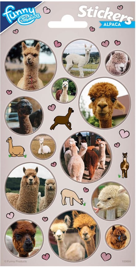Funny Products Stickers Alpaca 20 X 10 Cm Papier Beige