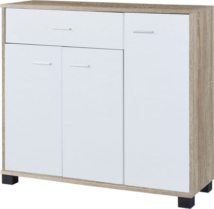 Halmeubel Bobeck 72x80x28 cm eikenkleurig en wit