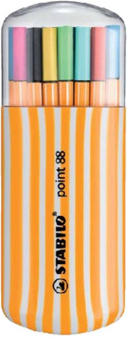 Fineliner stabilo point 88/20 zebra-etui f assorti | 10 stuks