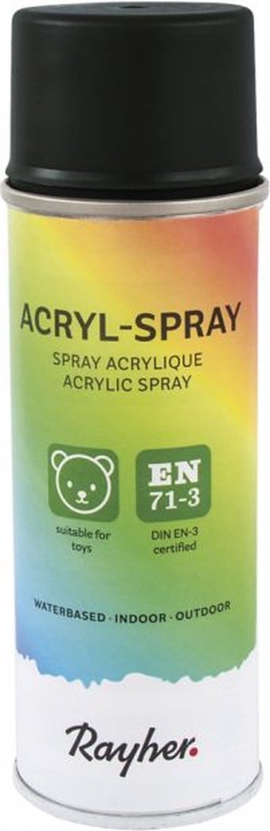 Rayher Hobby 34145576, 200 ml, Zwart, Spuitbus, Weerbestendig