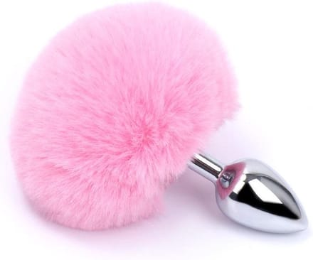 Buttplug konijnenstaart - roze