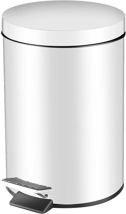 Pedaalemmer - Afvalbak RVS - Keuken Organiseren - Stilsluitend Deksel - 3 Liter - Wit