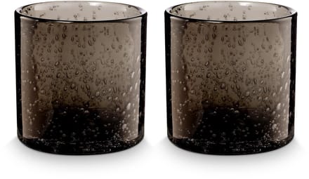 vtwonen Kandelaar Set van 2 - Kaarsenhouder van Glas - Zwart - 10x10cm