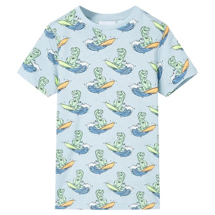 vidaXL - Kinderpyjama - met - korte - mouwen - 128 - lichtblauw