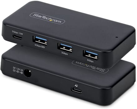 StarTech.com 4-Port USB-C en USB-A Hub, 5Gbps, Self Powered, 2-in-1 USB-C en USB-A Host Kabel, 1x USB-C en 3x USB-A (1x BC 1.2), Inclusief 36W Power Adapter