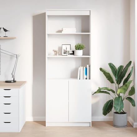 vidaXL - Hoge - kast - 70x35x180 - cm - bewerkt - hout - wit
