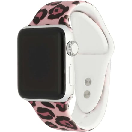 2+1 | Apple Watch Print Bandje - Siliconen - Panter Lichtroze