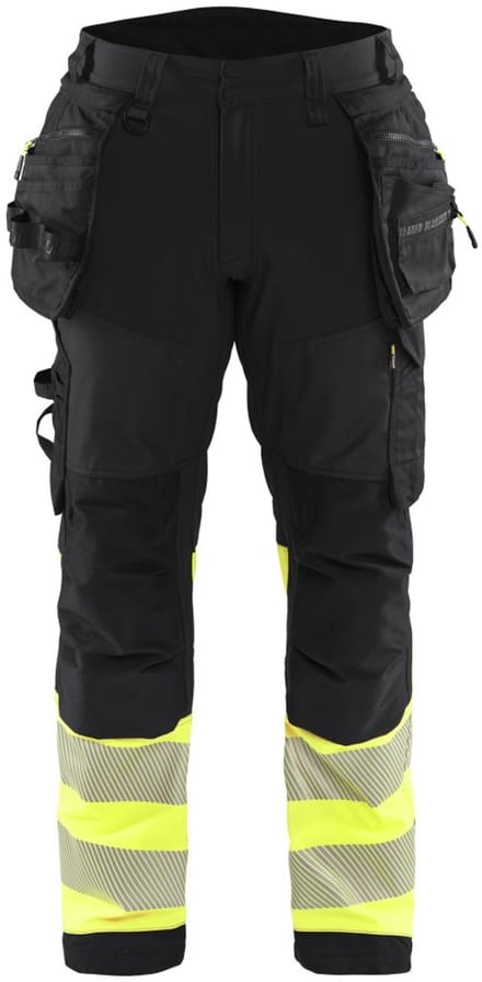 Blaklader 1821-2513 Softshell Werkbroek High Vis - Zwart/High Vis Geel - D84