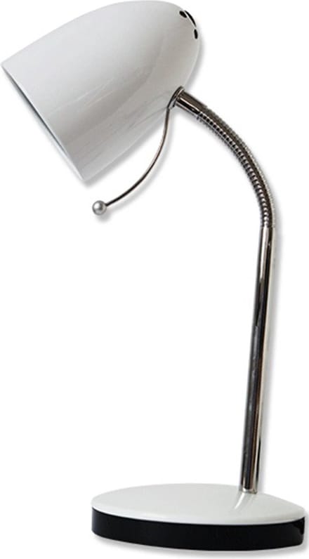 LED Bureaulamp - Igia Wony - E27 Fitting - Flexibele Arm - Rond - Glans Wit