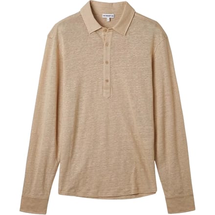 Poloshirt met lange mouwen in linnen jersey The Resort Co Popover