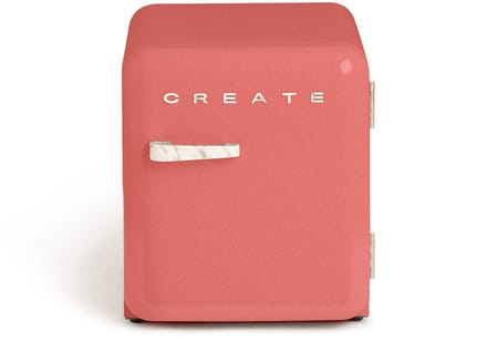 CREATE - Koelkast in retrostijl - Terracotta - Handvat Marmer - FRIDGE RETRO 48L