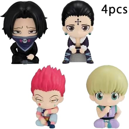 Aixlan GON FREECSS Ensemble de 4/8 Pièces Version Q HUNTER X HUNTER Figurine d'Action en PVC Anime Cadeau de Noël Statue de Collection beige
