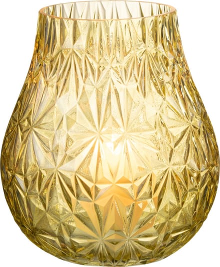 J-Line vaas Nox Geslepen - glas - geel - small - 22.5 cm hoog