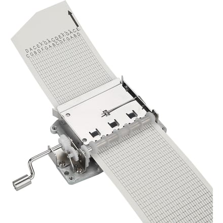 Boîte à musique à manivelle à monter soi-même, 30 notes, perforatrice et 20 bandes de papier white