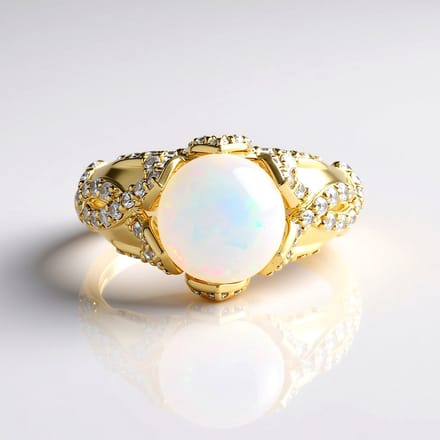 Welo Opaal Gouden Ring, Ethiopisch 2.052 ct