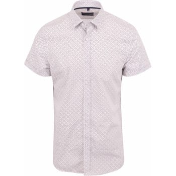 Suitable Short Sleeve Overhemd Print Multicolour - Maat XXL - Heren - Casual Shirt