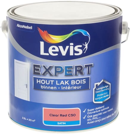 Levis - Expert Hout Lak Binnen Satin Mix - Clear Red C50 - Mengverf - 2,5 L
