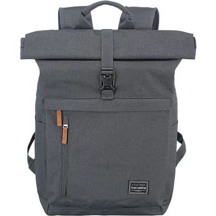 Travelite Basics Rollup Backpack 35 liter - Anthracite – Rolltop rugzak – Van polyester – Laptop rugzakken, laptoptassen en rugtassen
