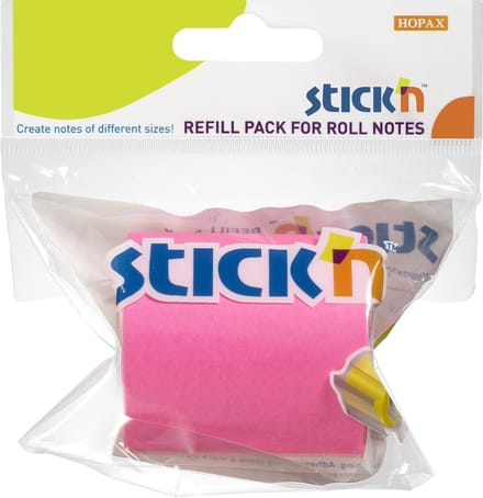 Stick'n Roll note - 50mmx10m - Navulling - Neon roze - Sticky notes tape