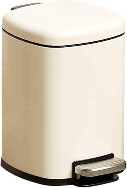 Prullenbak met Pedaal - Afvalbak RVS - Afval Scheiden - Uitneembare Binnenemmer - 15 Liter - Wit