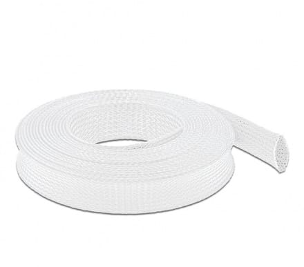 Gevlochten mouw rekbare 10 m x 25 mm wit