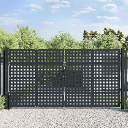 vidaXL Tuinpoort Antraciet 400x175 cm Staal