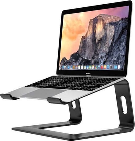 LuxeBass Universeel Laptop standaard (zwart) | Laptophouder | Aluminium - LB562