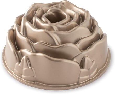 Ronde Bakvorm met Rozenreliëf, Gietijzer Aluminium, Capaciteit 10 Cup