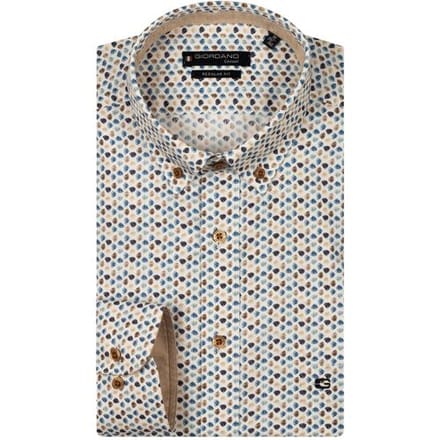 Giordano Overhemd Ivy Twill Mini Graphic Flowers Navy-Multi / male