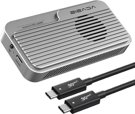 M.2 NVMe SSD Behuizing met Koelventilator voor USB4 en USB3.2 - 80Gbps Overdrachtssnelheid, TB501 Pro Compatibel, Zilver