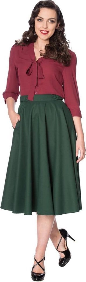 Dancing Days - PERFECT PUSSYBOW Blouse - M - Bordeaux rood